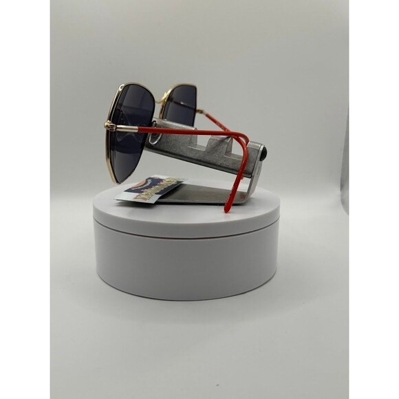 Vintage Oversize Sunglasses | NOS | Gold Mirror Lens Red/Gold Frame Oleg Cassini - Picture 4 of 7